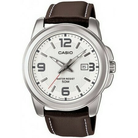 Мужские часы Casio серебряные с коричневым браслетом | OBBO.tj Маркетплейс