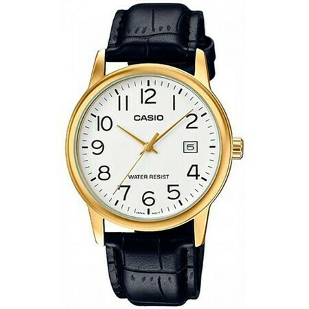Мужские часы Casio золотые с черным браслетом